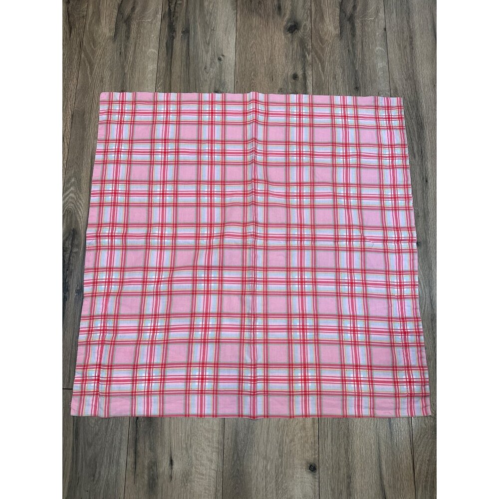 Vintage Ikea Rosali Multiruta Plaid Pink Fabric 28x 28”Cotton Textile Material C
